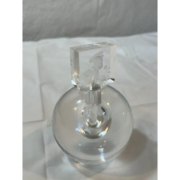 RARE STEUBEN SIGNED NUMBERED 14 CRYSTAL PERFUME BOTTLE ETCHED CHERUB IN STOPPER - Picture 7 of 16